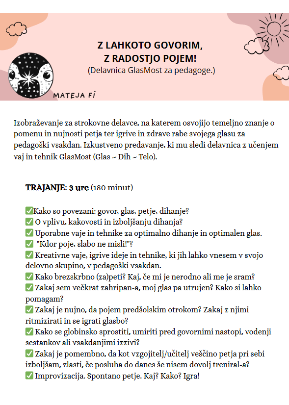 Z lahkoto govorim, z radostjo pojem!